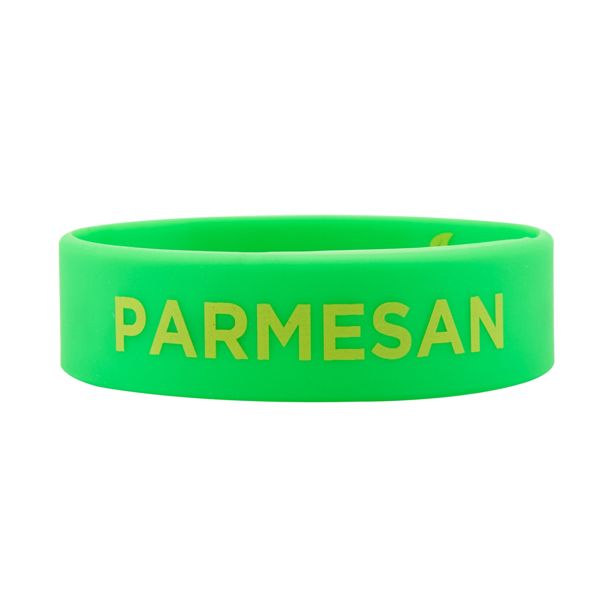 First In First Out Green Silicone Parmesan Label Band - Fits 16, 20 and 24 oz Squeeze Bottles - 10 count box