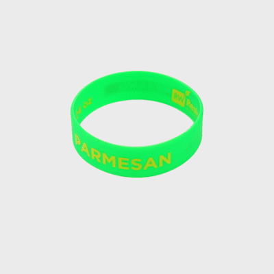 First In First Out Green Silicone Parmesan Label Band - Fits 16, 20 and 24 oz Squeeze Bottles - 10 count box