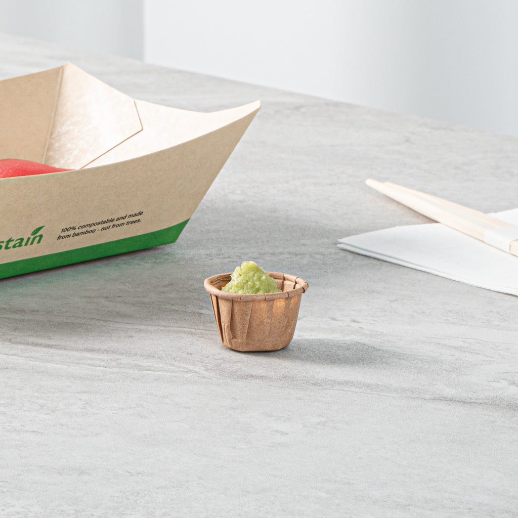 Sustain 0.5 oz Kraft Paper Portion Cup - Compostable - 100 count box