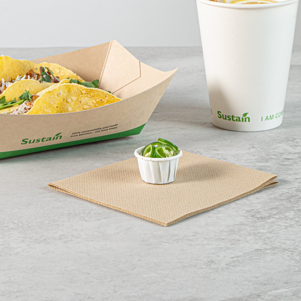 Sustain 0.5 oz White Paper Portion Cup - Compostable - 100 count box