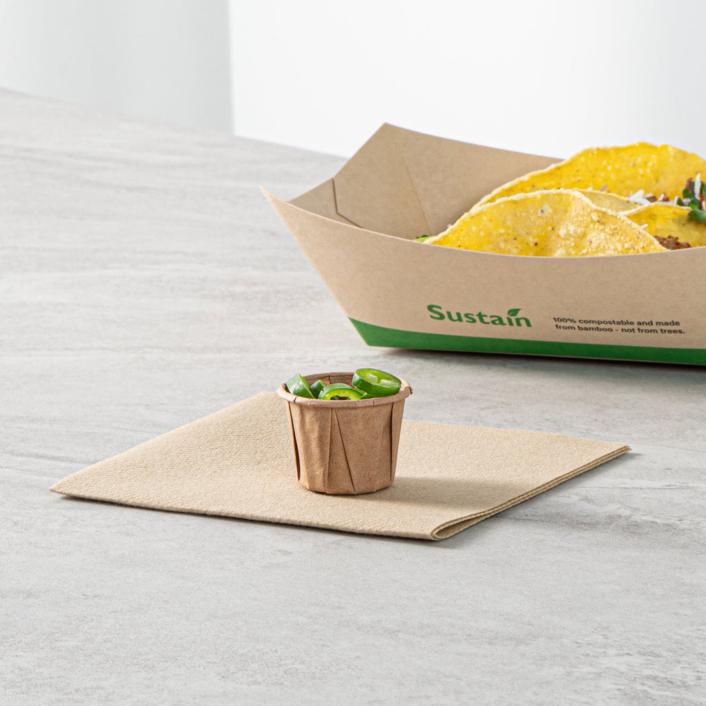 Sustain 0.75 oz Kraft Paper Portion Cup - Compostable - 100 count box