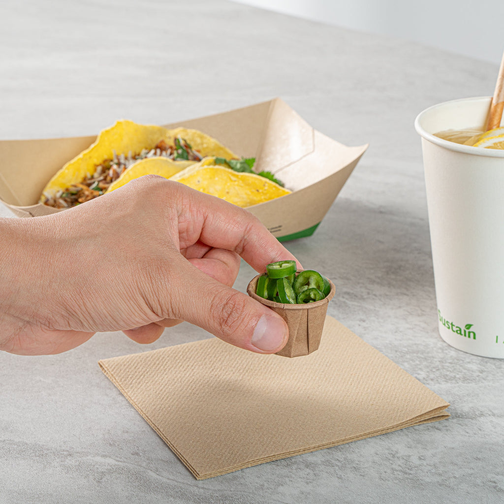 Sustain 0.75 oz Kraft Paper Portion Cup - Compostable - 100 count box
