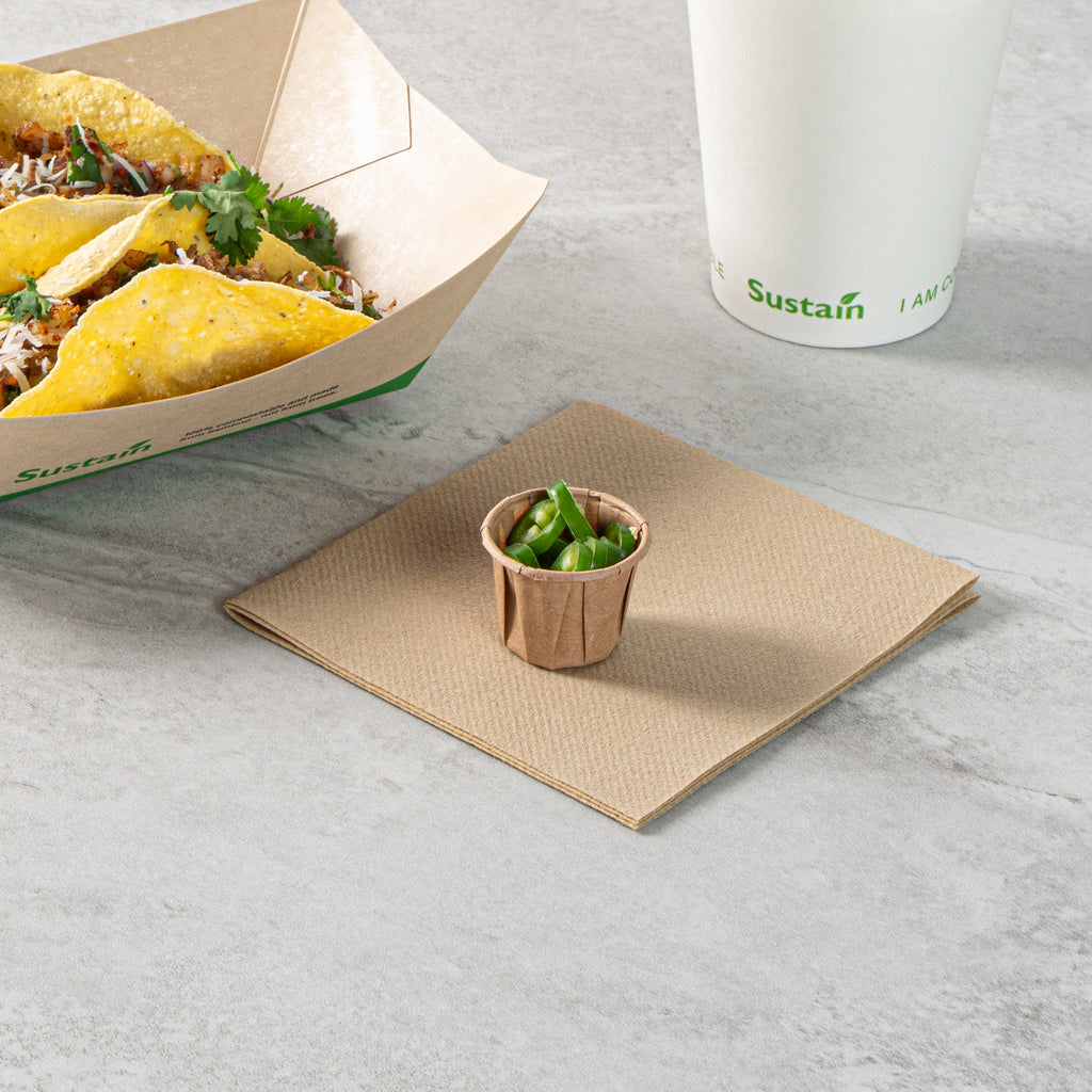 Sustain 0.75 oz Kraft Paper Portion Cup - Compostable - 100 count box