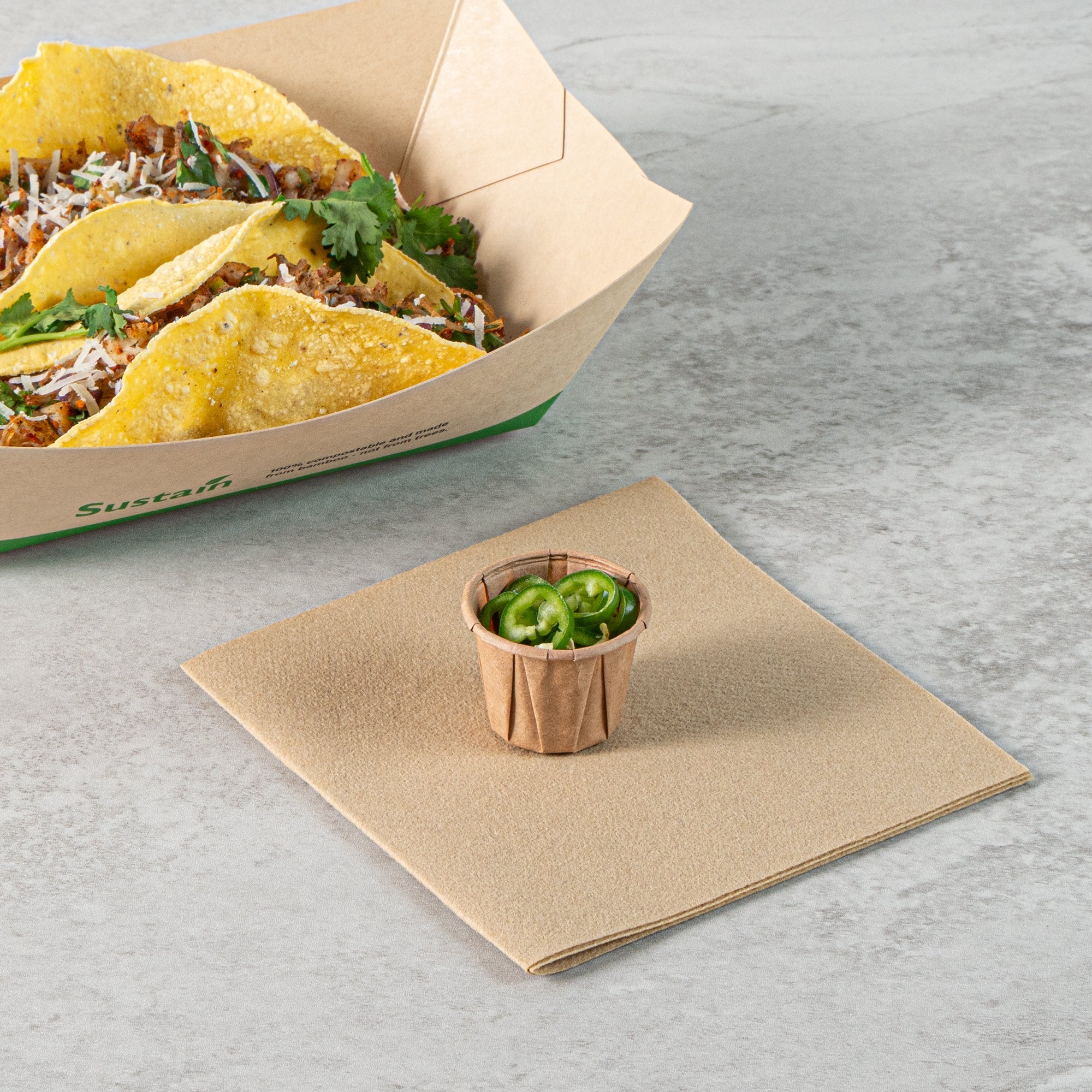 Sustain 0.75 oz Kraft Paper Portion Cup - Compostable - 2000 count box