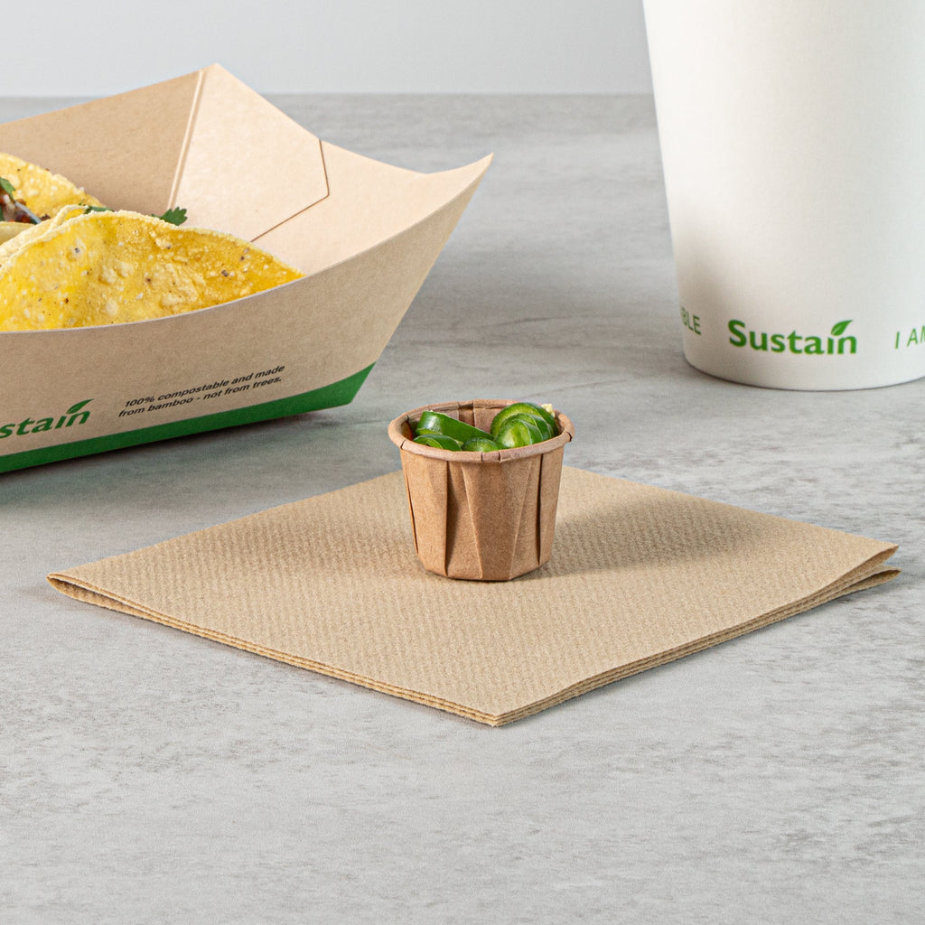 Sustain 0.75 oz Kraft Paper Portion Cup - Compostable - 2000 count box