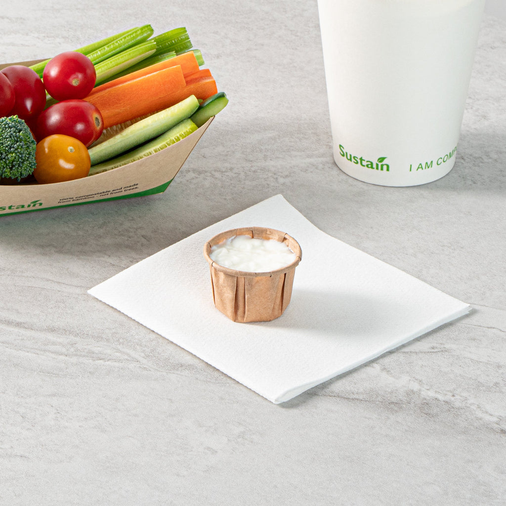 Sustain 1 oz Kraft Paper Portion Cup - Compostable - 100 count box