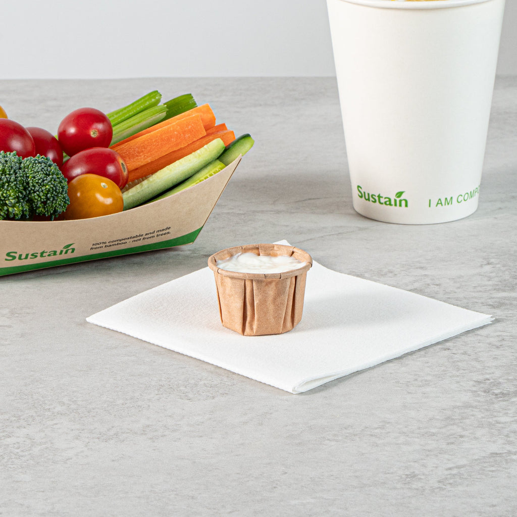 Sustain 1 oz Kraft Paper Portion Cup - Compostable - 100 count box