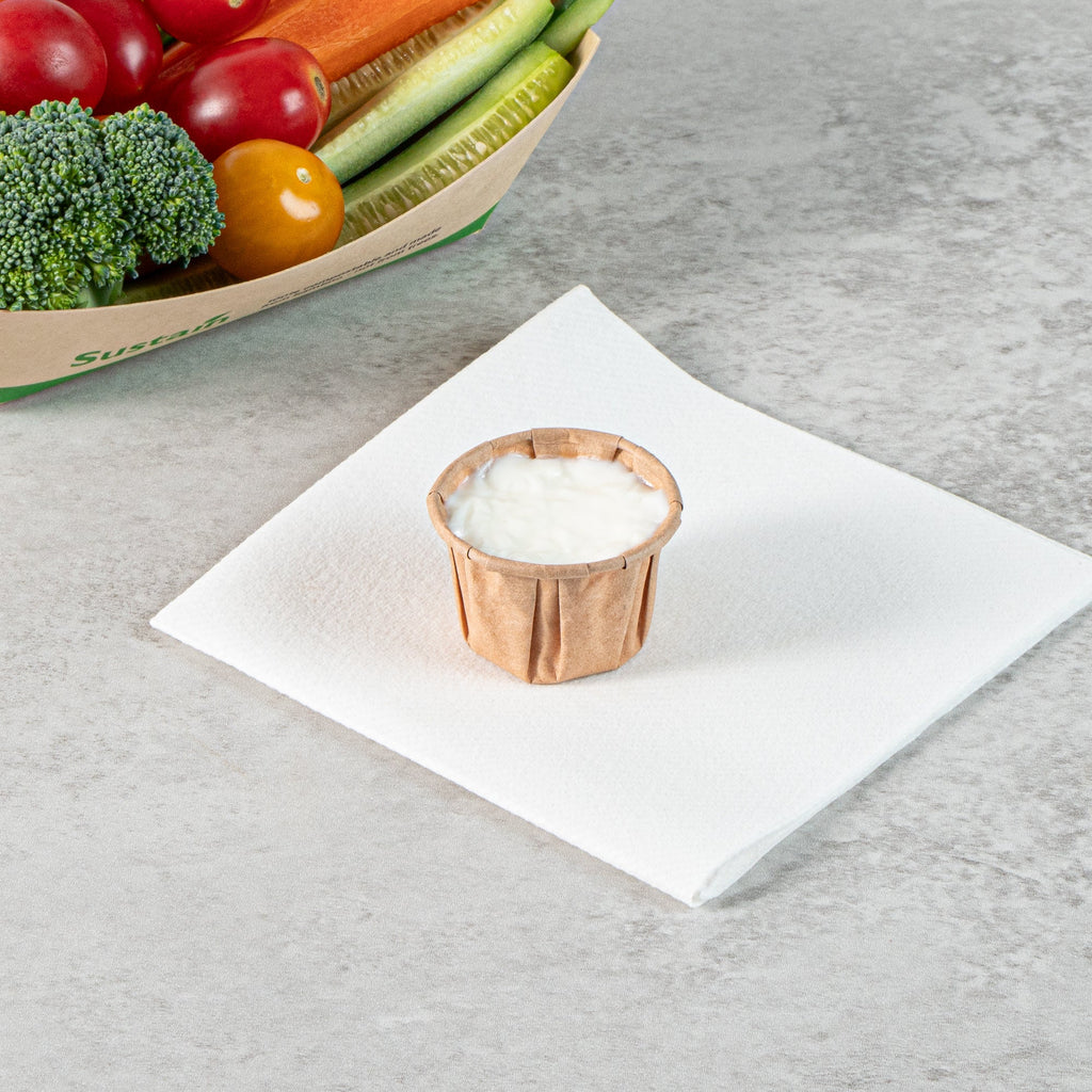 Sustain 1 oz Kraft Paper Portion Cup - Compostable - 2000 count box