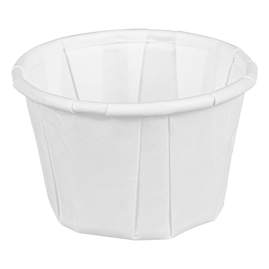 Sustain 1 oz White Paper Portion Cup - Compostable - 100 count box