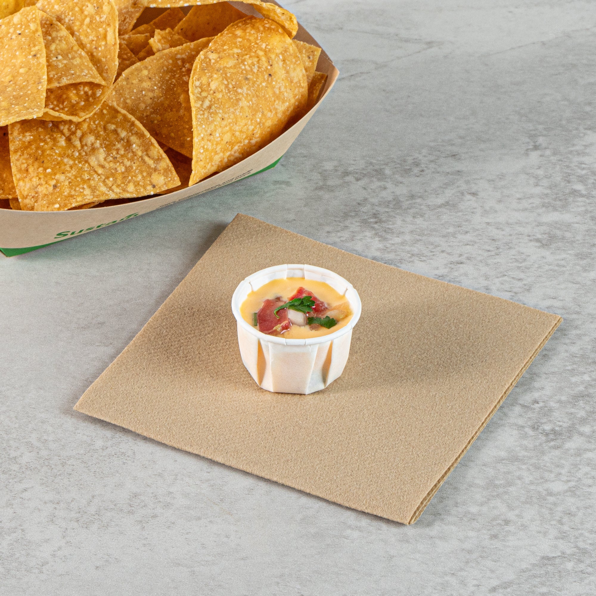 Sustain 1 oz White Paper Portion Cup - Compostable - 100 count box