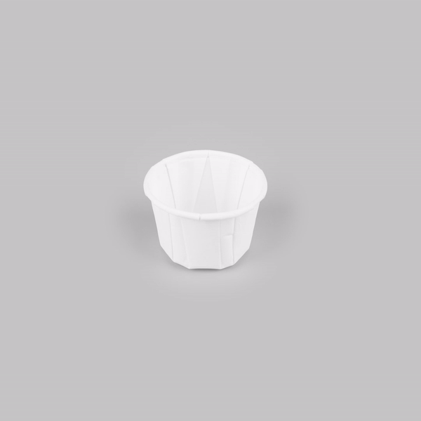 Sustain 1 oz White Paper Portion Cup - Compostable - 100 count box