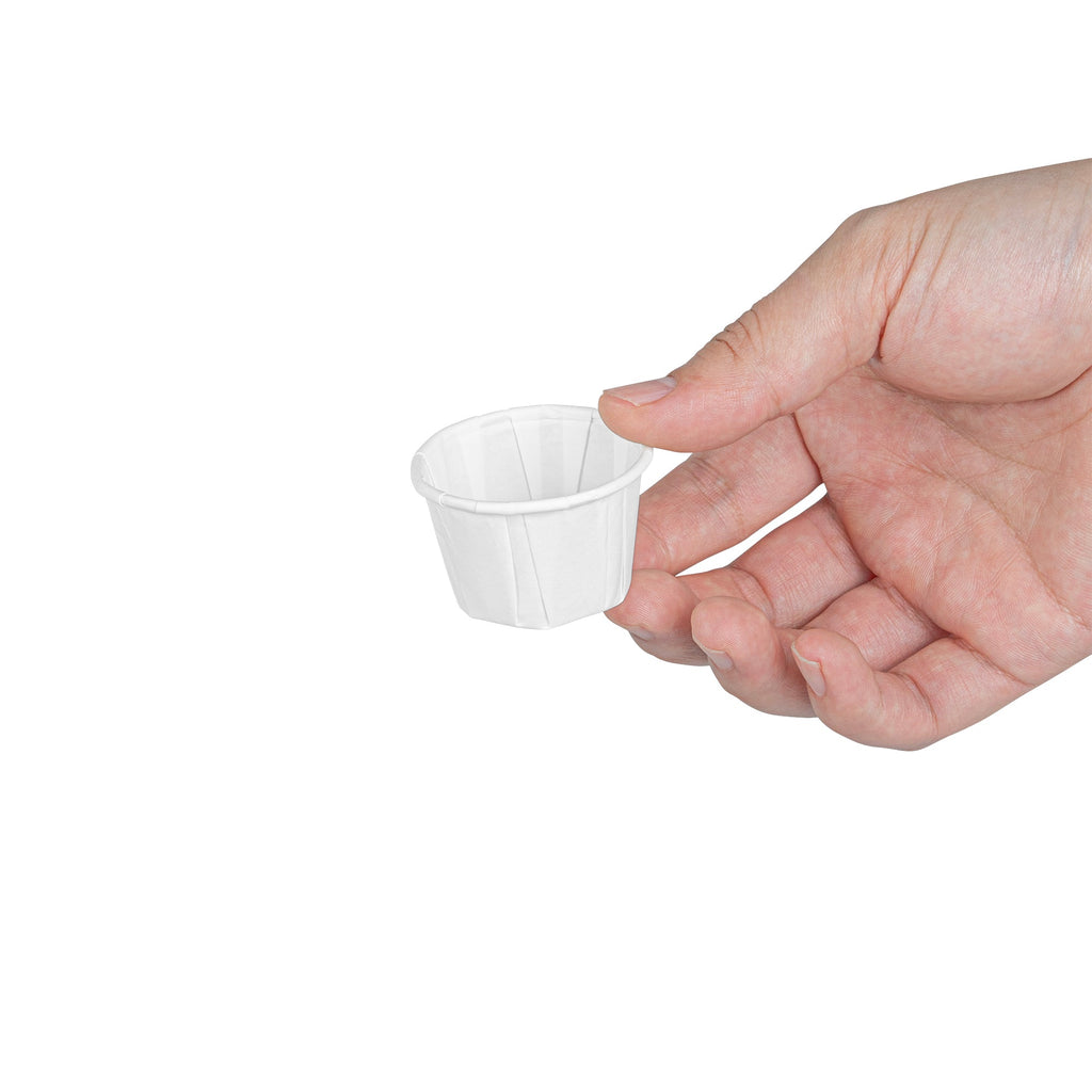 Sustain 1 oz White Paper Portion Cup - Compostable - 2000 count box