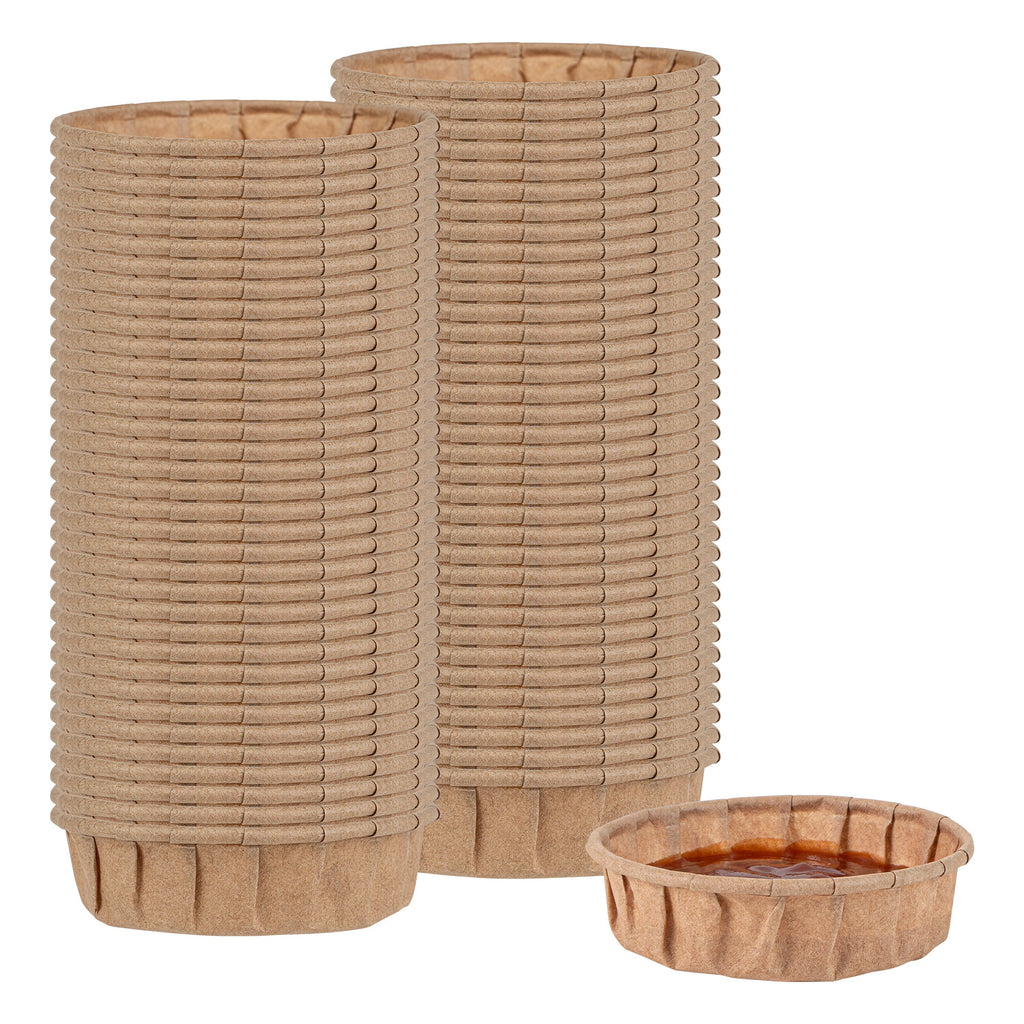 Sustain 1 oz Kraft Paper Squat Portion Cup - Compostable - 100 count box