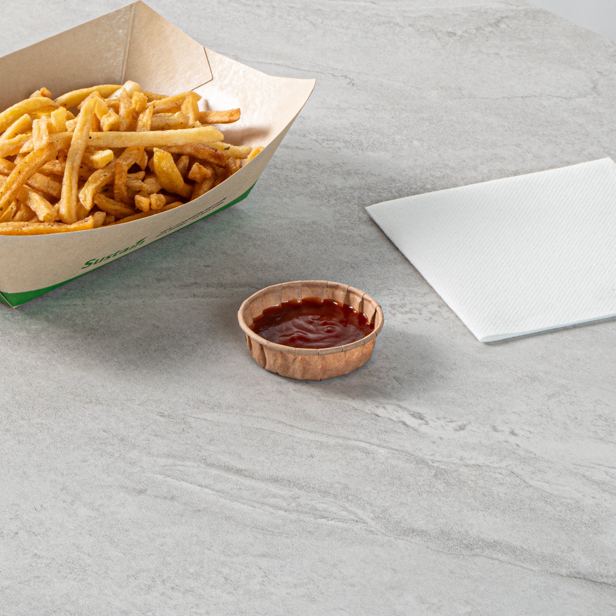 Sustain 1 oz Kraft Paper Squat Portion Cup - Compostable - 100 count box