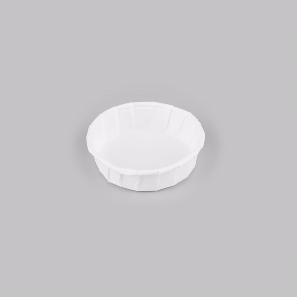 Sustain 1 oz White Paper Squat Portion Cup - Compostable - 100 count box