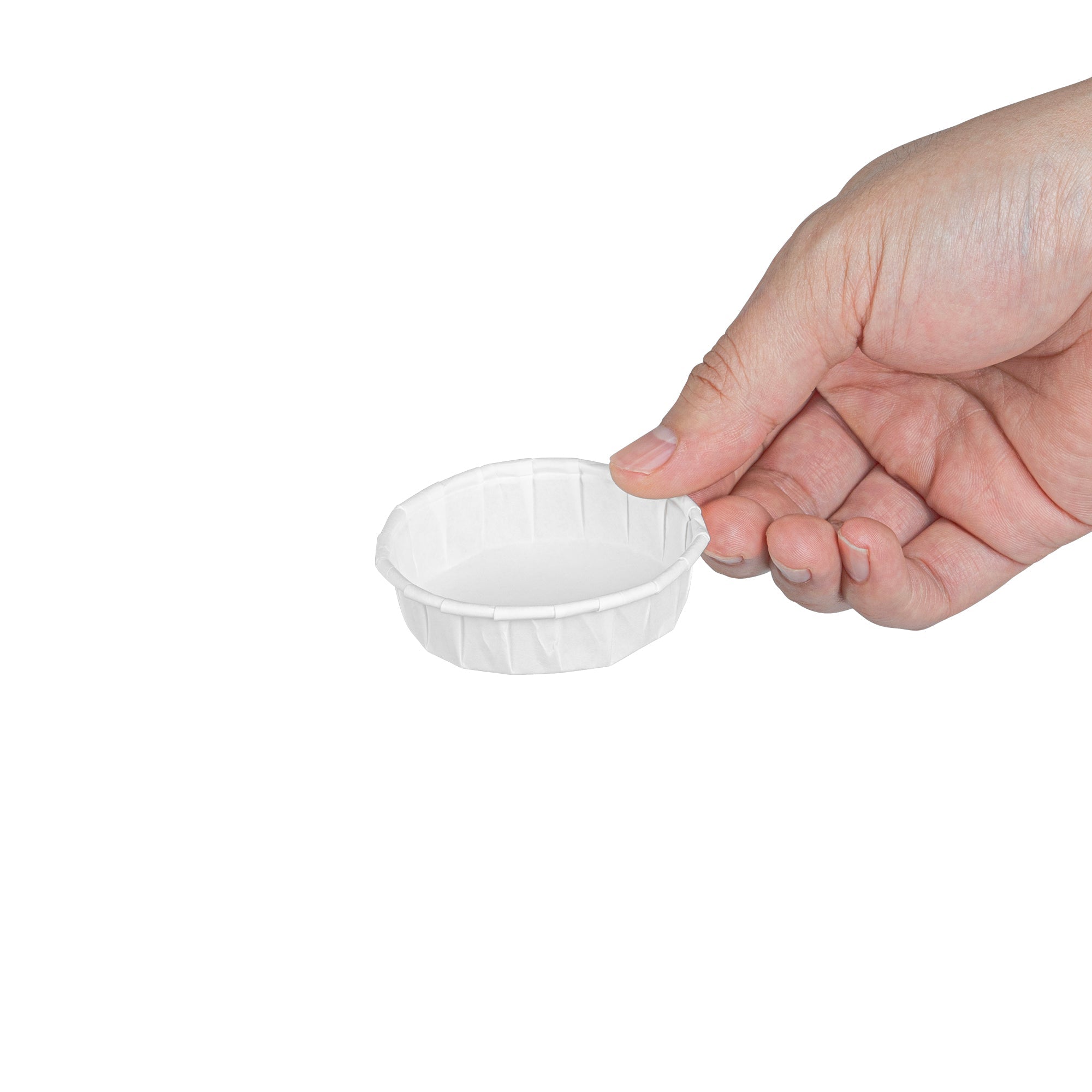 Sustain 1 oz White Paper Squat Portion Cup - Compostable - 2000 count box