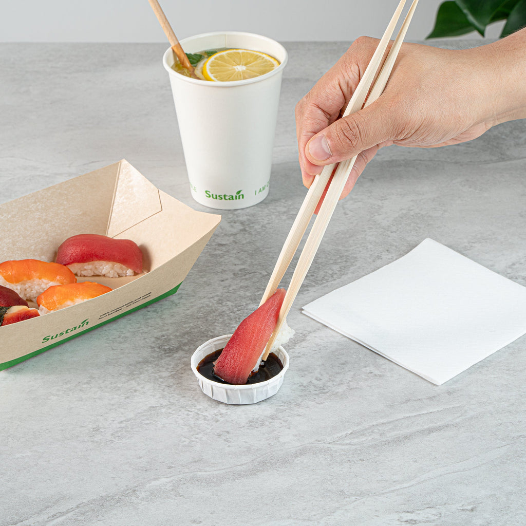 Sustain 1 oz White Paper Squat Portion Cup - Compostable - 2000 count box