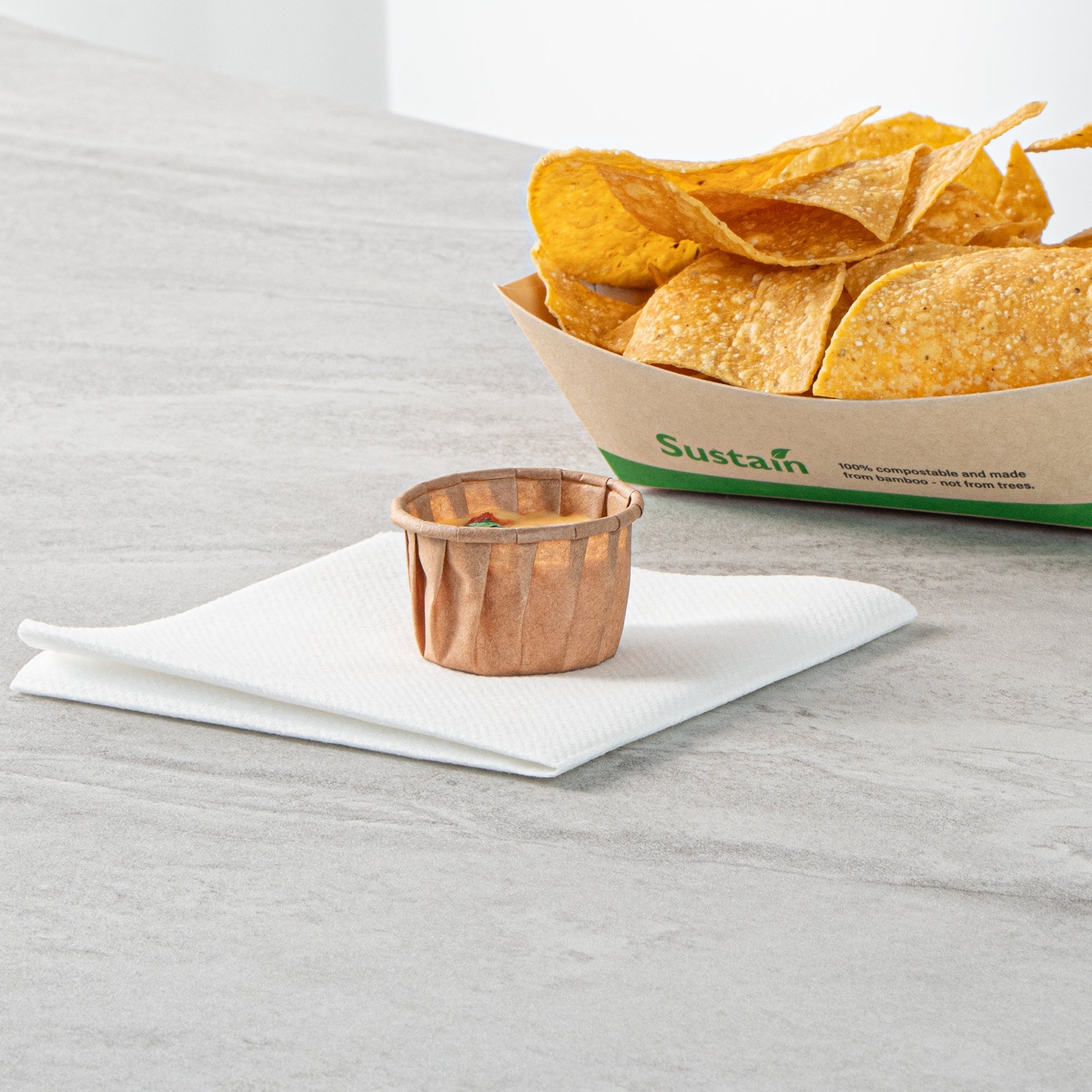 Sustain 1.25 oz Kraft Paper Portion Cup - Compostable - 100 count box