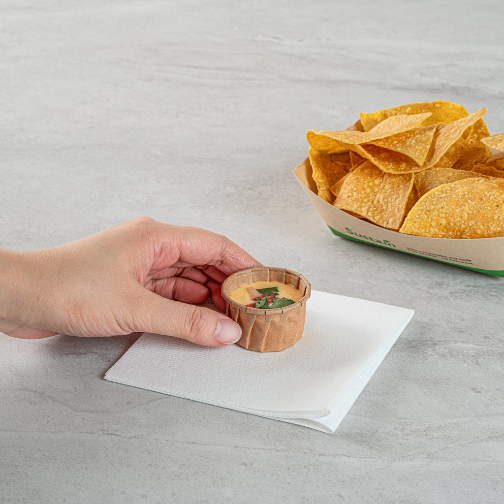 Sustain 1.25 oz Kraft Paper Portion Cup - Compostable - 100 count box