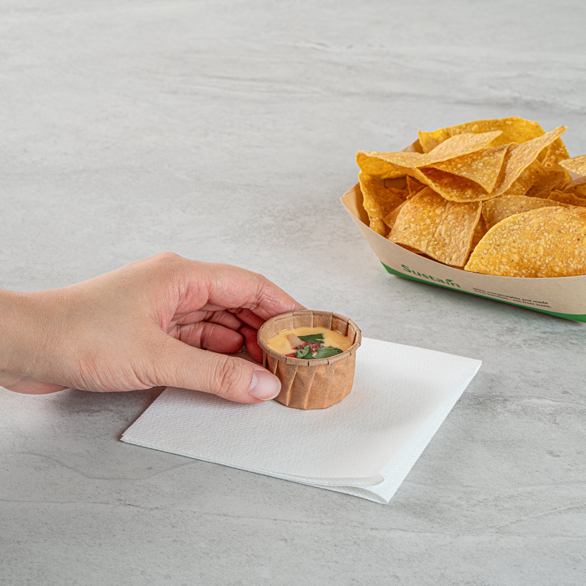 Sustain 1.25 oz Kraft Paper Portion Cup - Compostable - 2000 count box