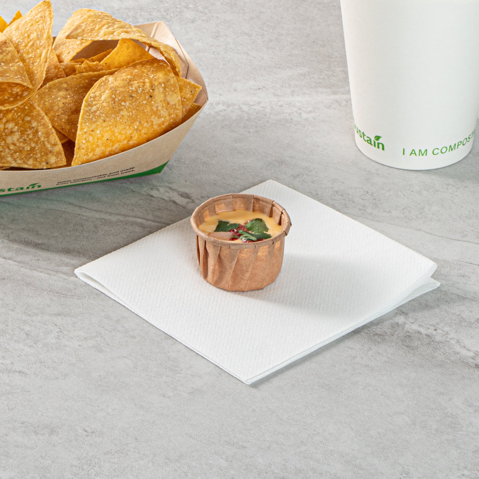 Sustain 1.25 oz Kraft Paper Portion Cup - Compostable - 2000 count box