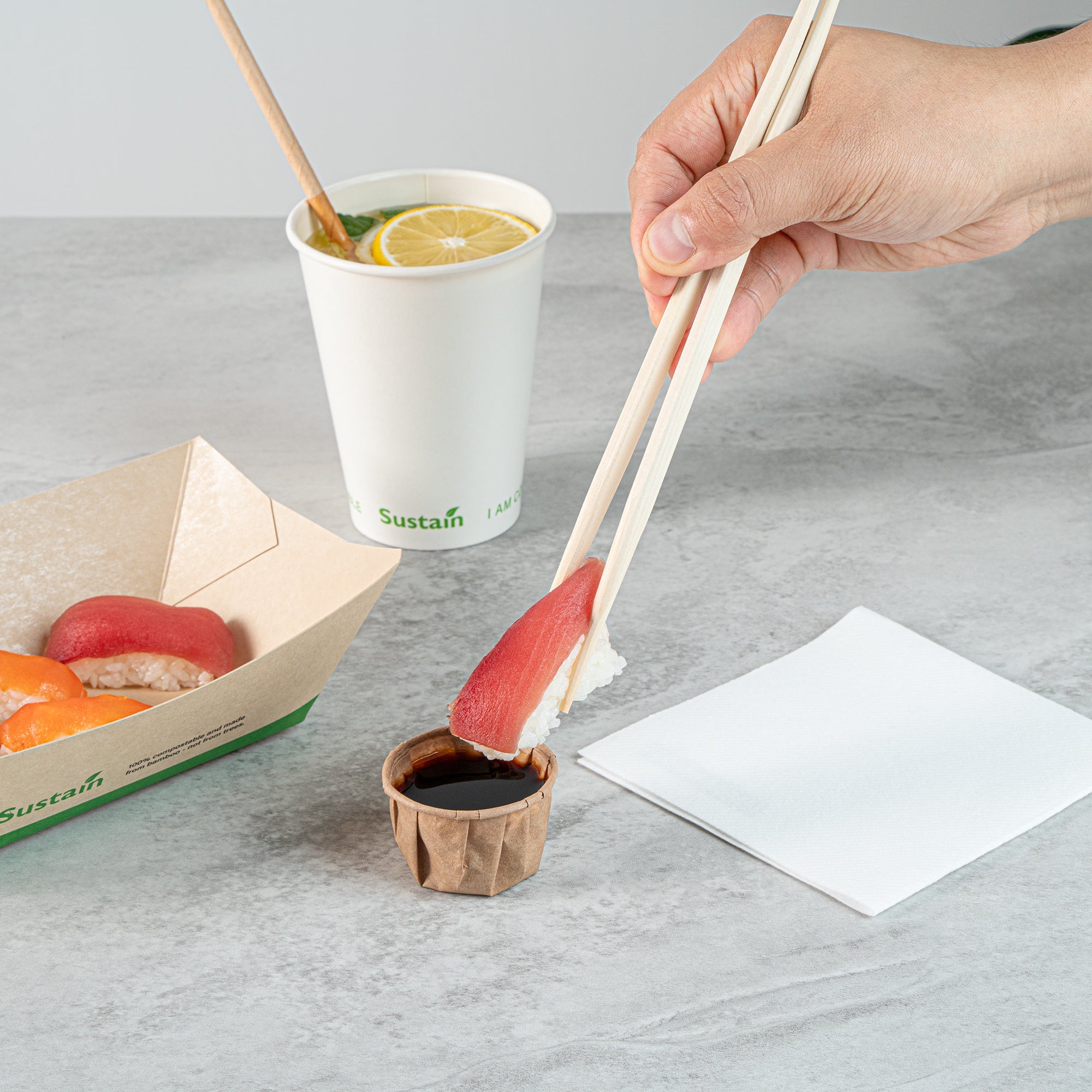 Sustain 1.5 oz Kraft Paper Portion Cup - Compostable - 2000 count box