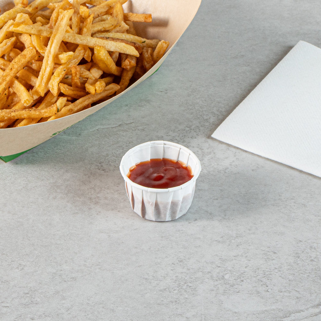 Sustain 1.5 oz White Paper Portion Cup - Compostable - 100 count box