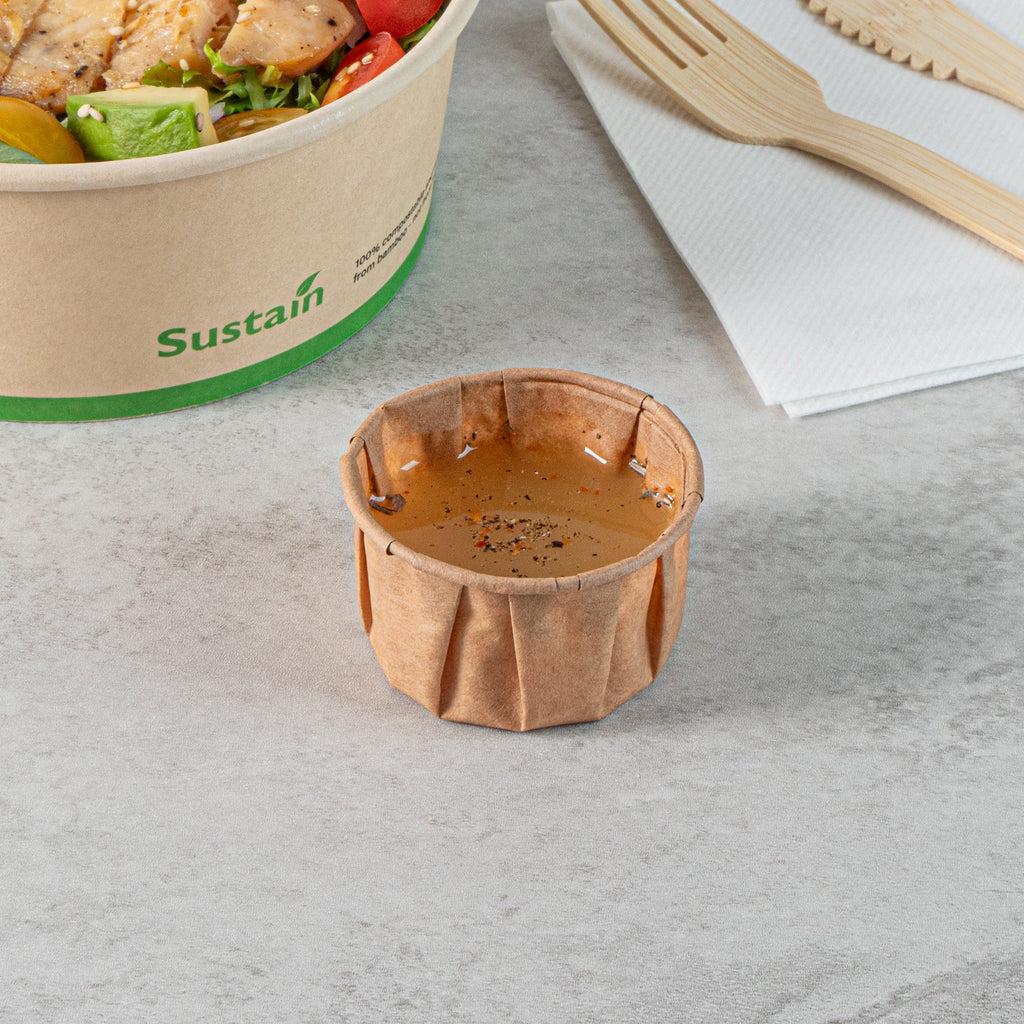Sustain 2 oz Kraft Paper Portion Cup - Compostable - 2000 count box