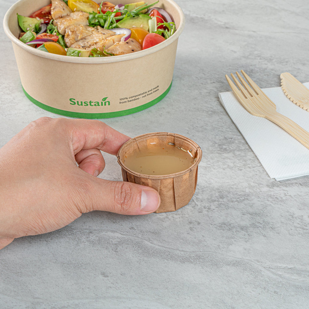 Sustain 2 oz Kraft Paper Portion Cup - Compostable - 2000 count box