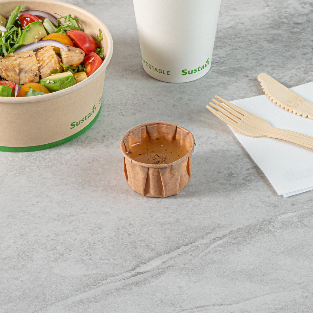 Sustain 2 oz Kraft Paper Portion Cup - Compostable - 2000 count box