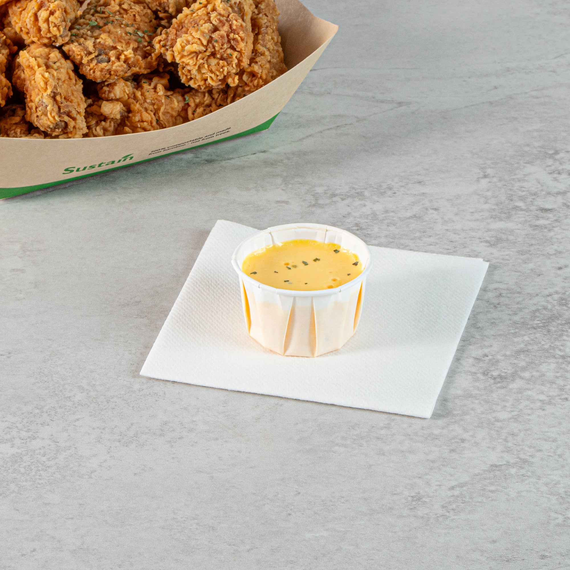 Sustain 2 oz White Paper Portion Cup - Compostable - 2000 count box