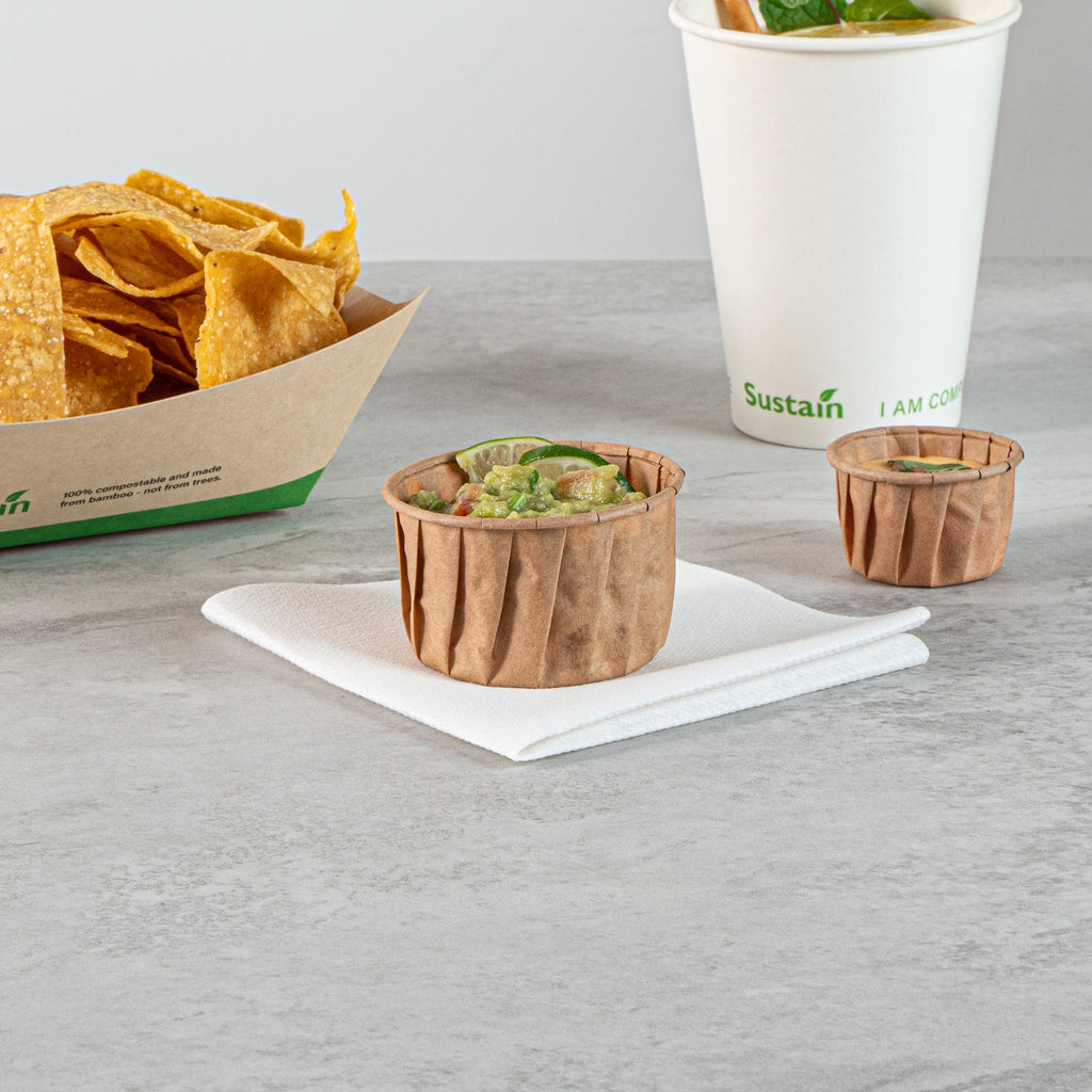 Sustain 3.25 oz Kraft Paper Portion Cup - Compostable - 100 count box