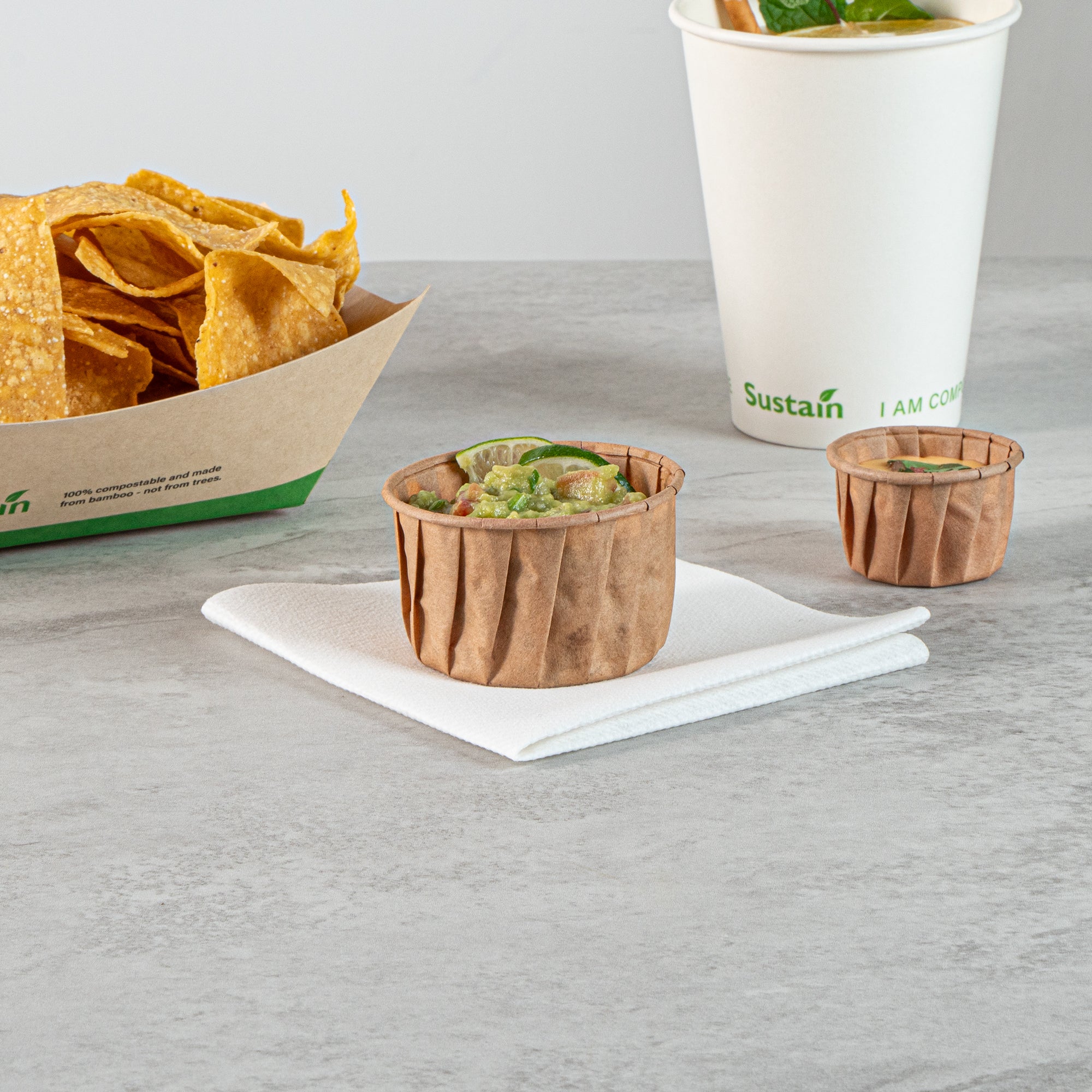Sustain 3.25 oz Kraft Paper Portion Cup - Compostable - 100 count box