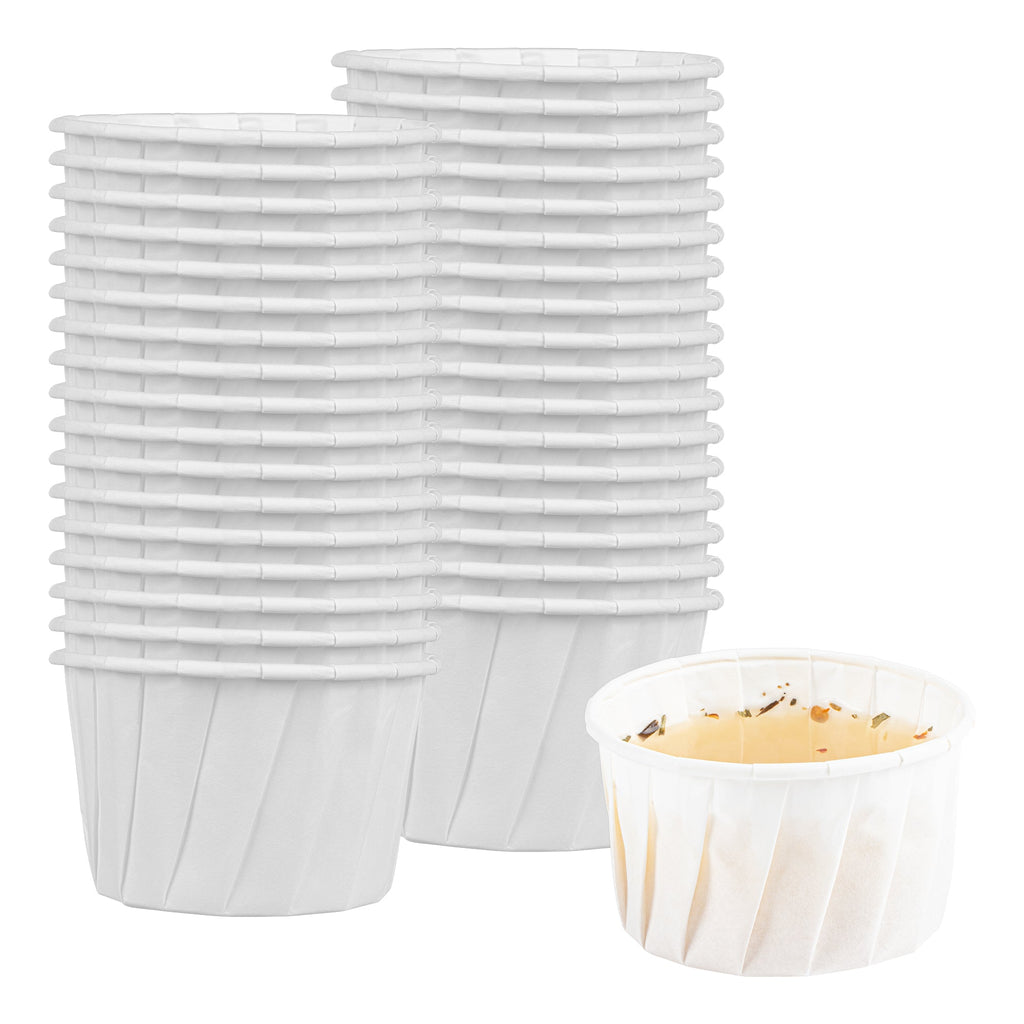 Sustain 3.25 oz White Paper Portion Cup - Compostable - 100 count box