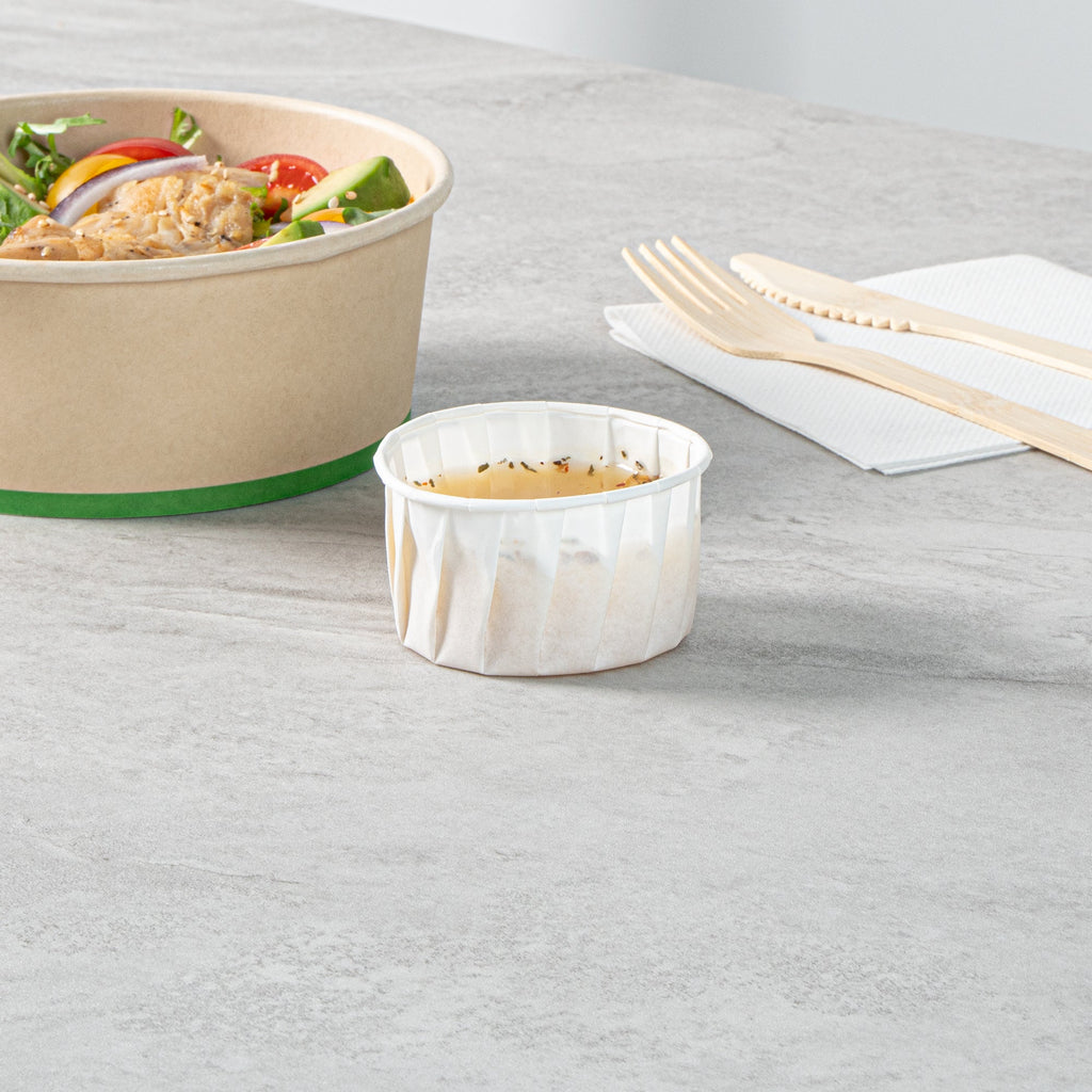 Sustain 3.25 oz White Paper Portion Cup - Compostable - 2000 count box
