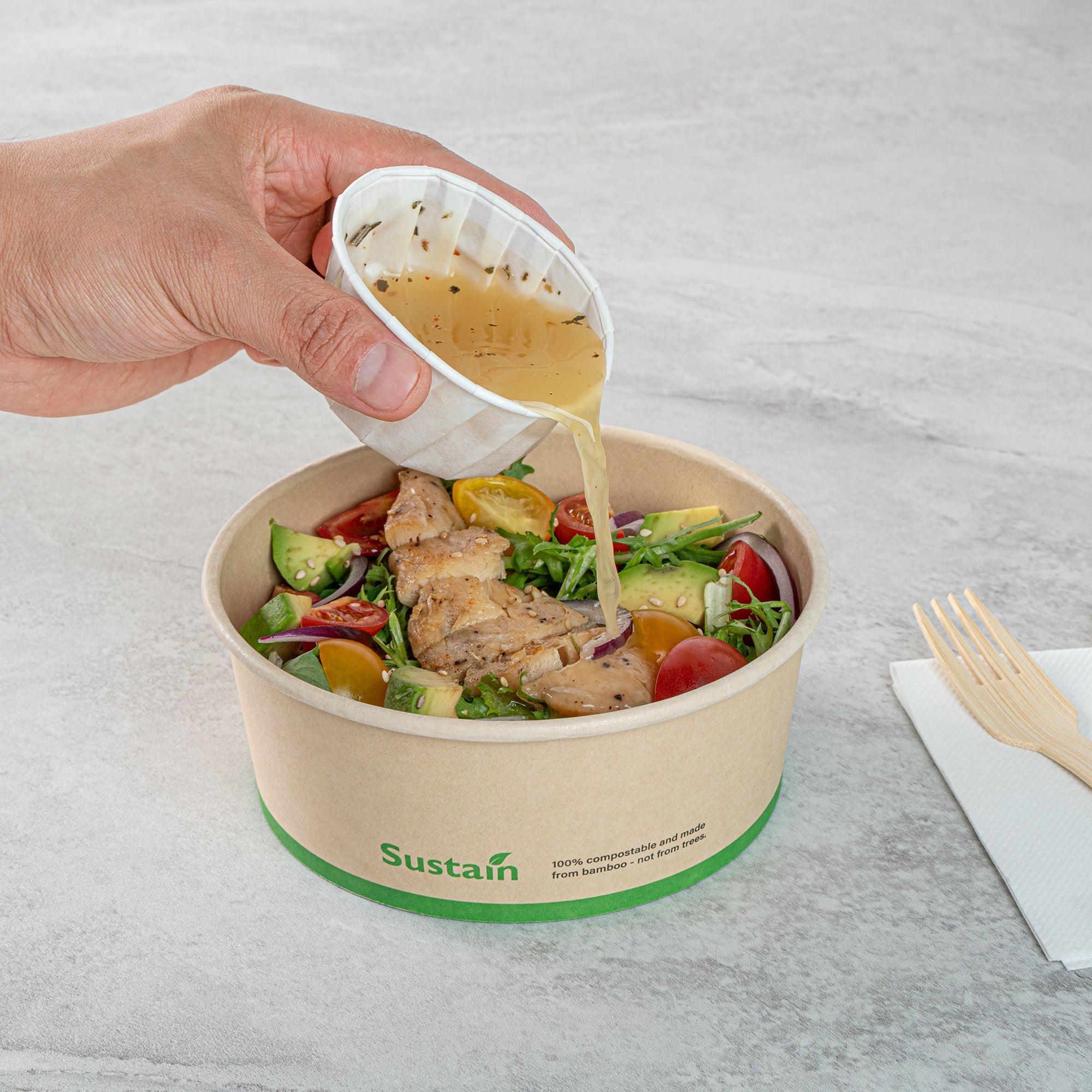 Sustain 3.25 oz White Paper Portion Cup - Compostable - 2000 count box