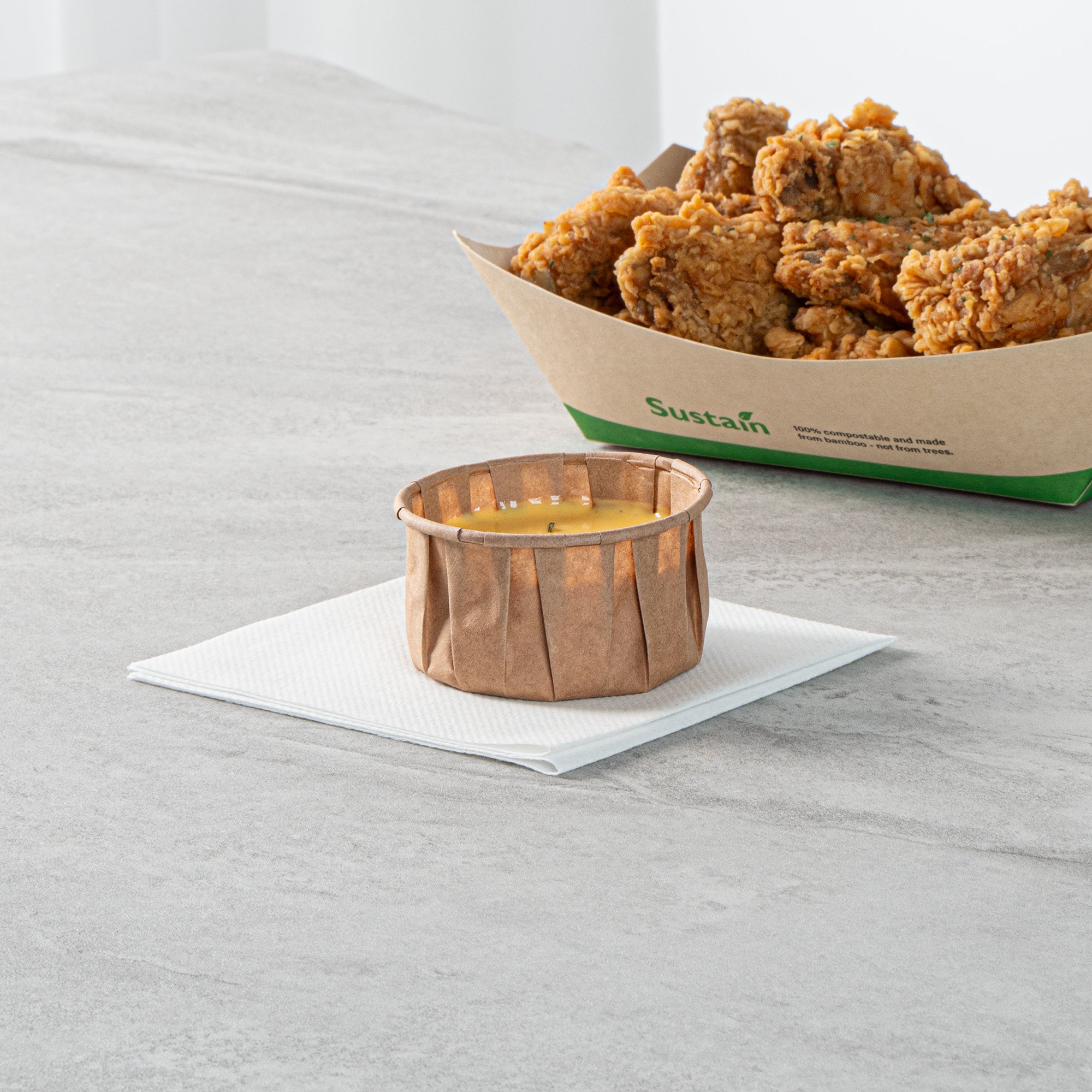 Sustain 4 oz Kraft Paper Portion Cup - Compostable - 100 count box