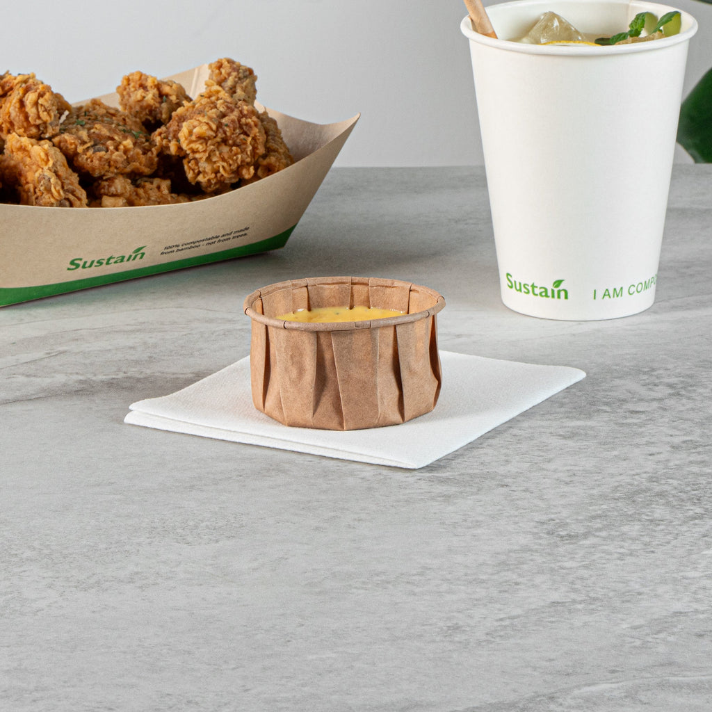 Sustain 4 oz Kraft Paper Portion Cup - Compostable - 100 count box