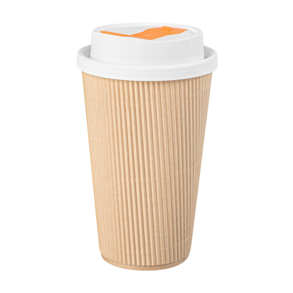 Restpresso White Plastic Lid - with Hinged Spout Cover, Fits 8, 12, 16 and 20 oz Coffee Cups - 25 count box