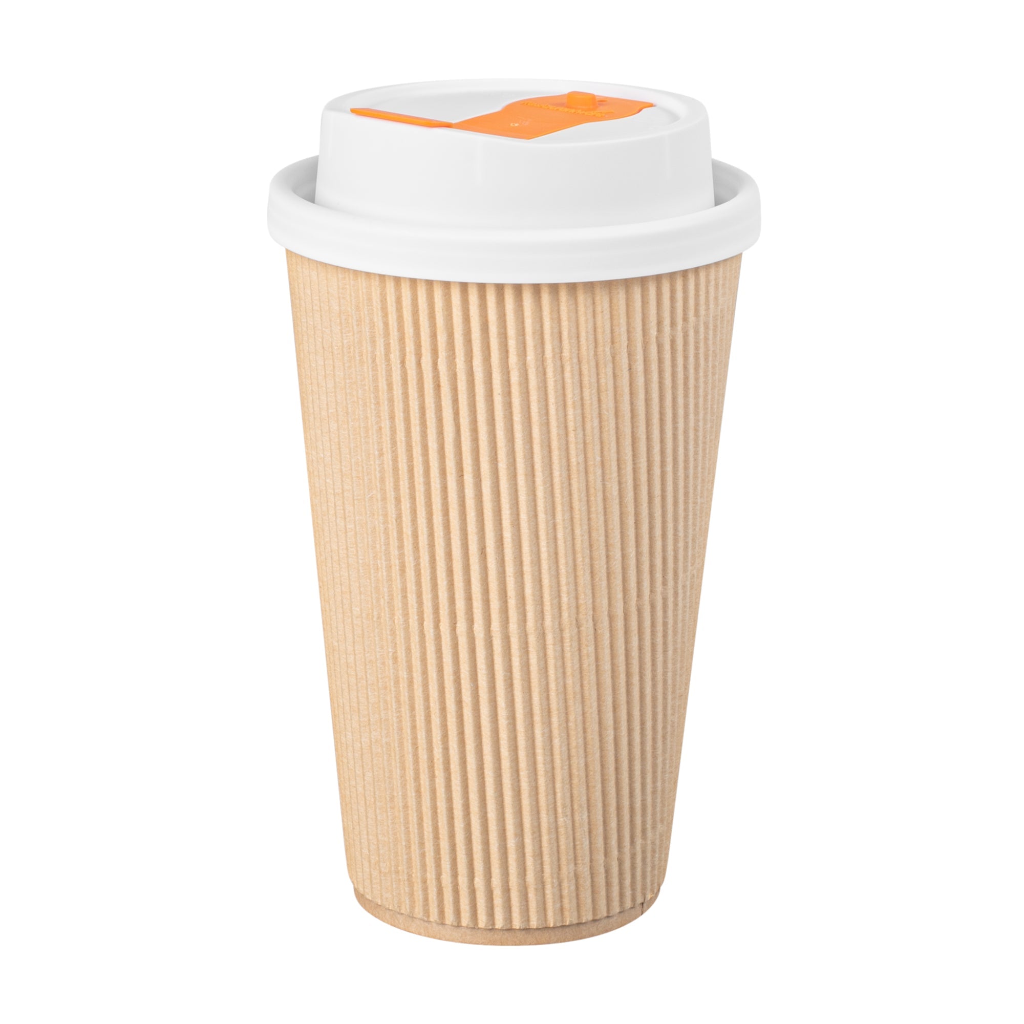 Restpresso White Plastic Lid - with Hinged Spout Cover, Fits 8, 12, 16 and 20 oz Coffee Cups - 25 count box