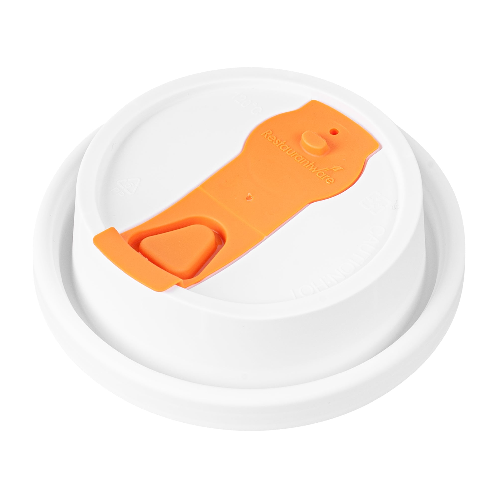 Restpresso White Plastic Lid - with Hinged Spout Cover, Fits 8, 12, 16 and 20 oz Coffee Cups - 25 count box