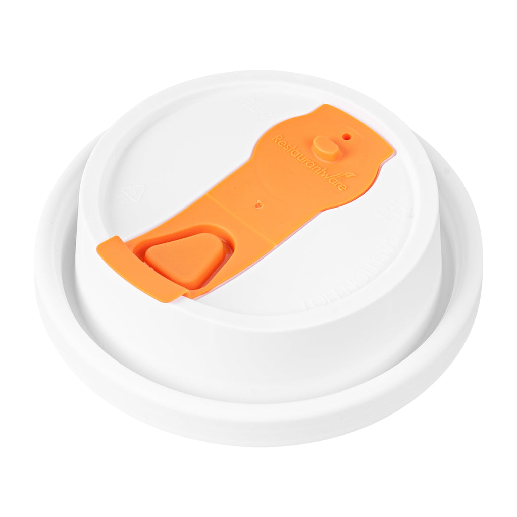Restpresso White Plastic Lid - with Hinged Spout Cover, Fits 8, 12, 16 and 20 oz Coffee Cups - 500 count box