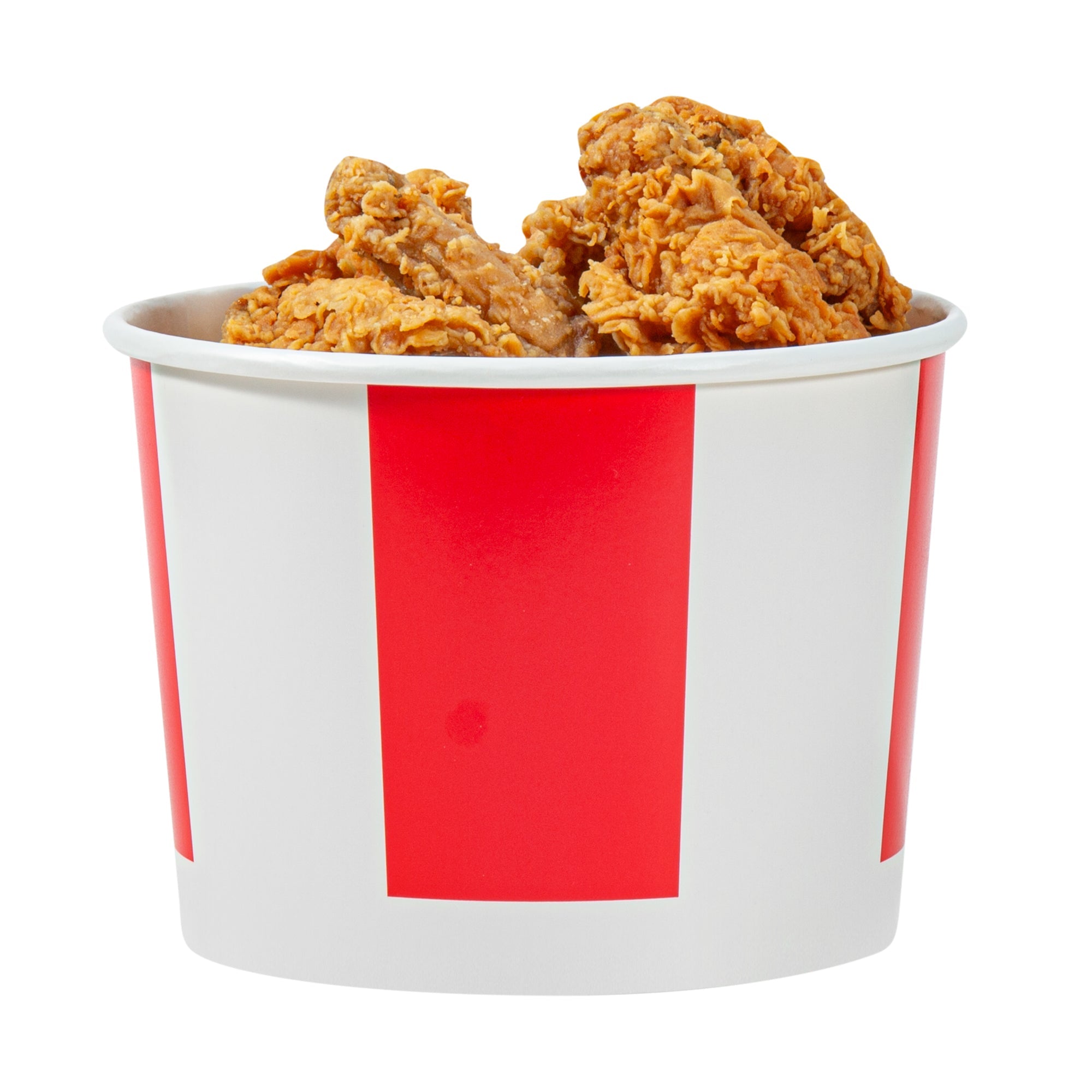 Bio Tek 64 oz Red and White Paper Chicken Bucket - with Lid - 25 count box