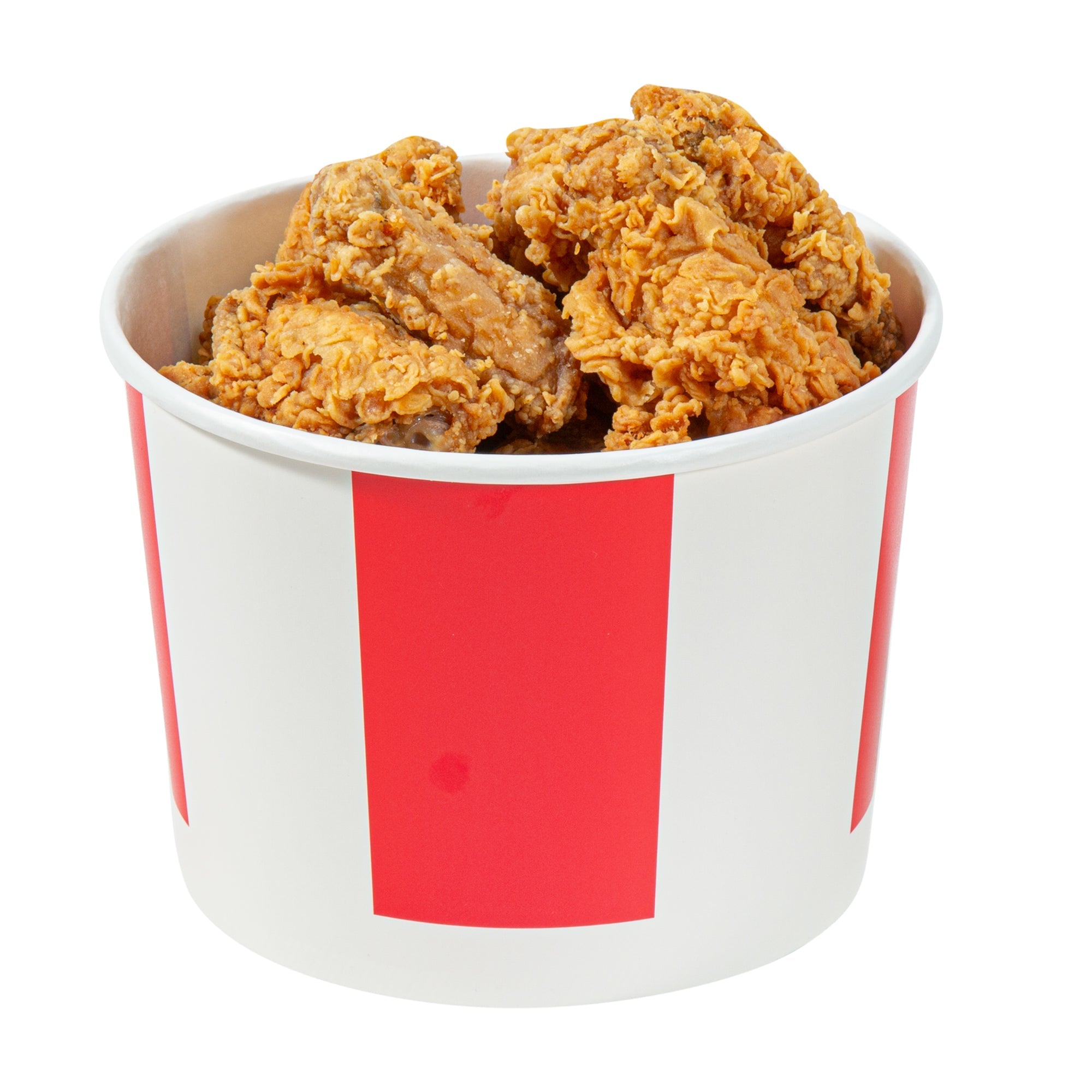 Bio Tek 64 oz Red and White Paper Chicken Bucket - with Lid - 100 count box