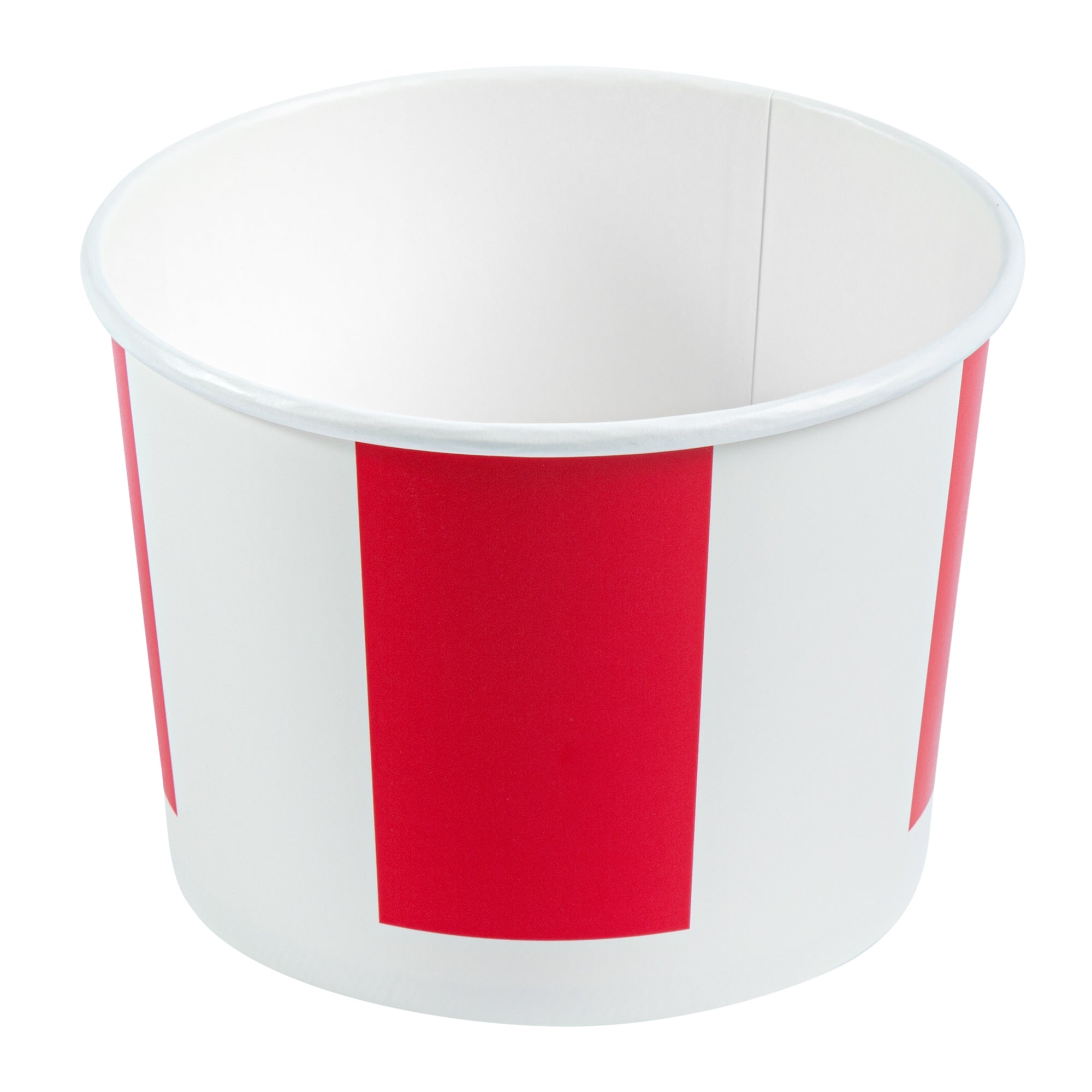 Bio Tek 64 oz Red and White Paper Chicken Bucket - with Lid - 100 count box