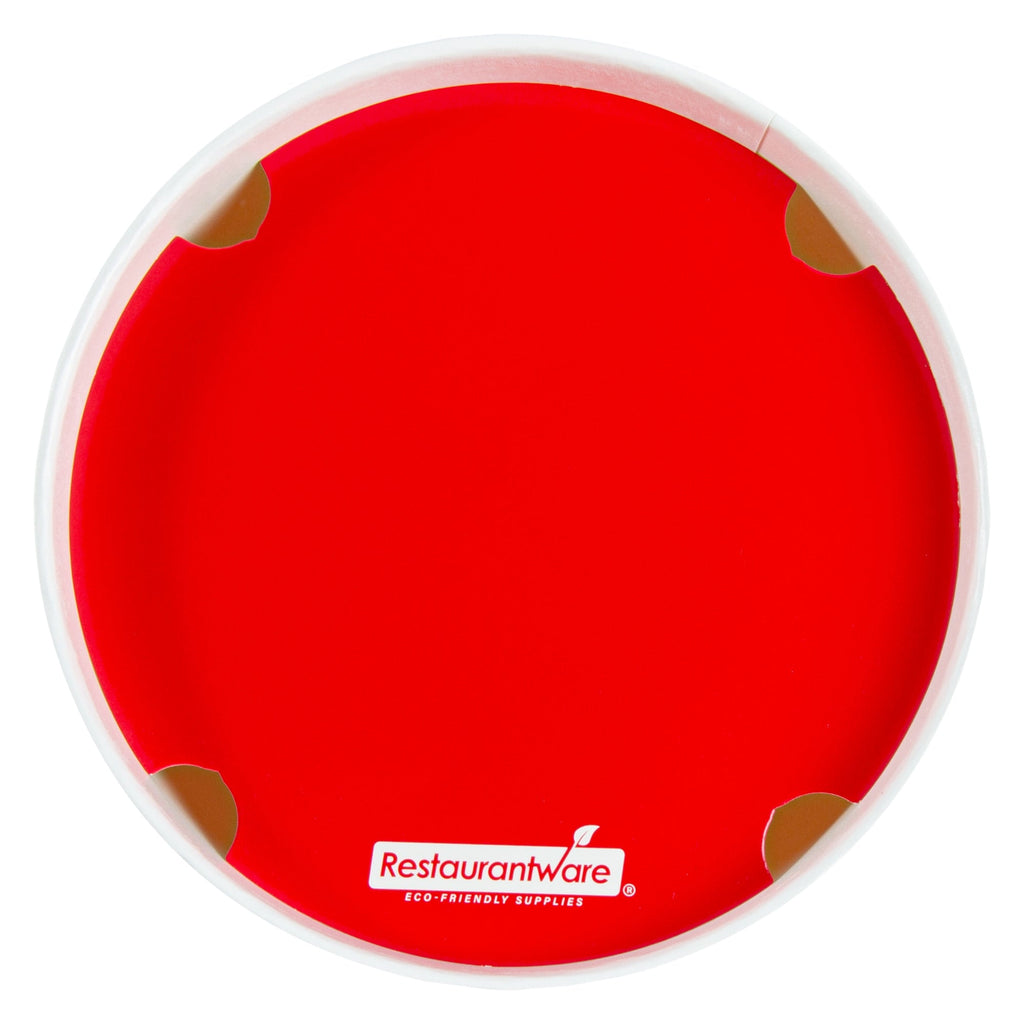 Bio Tek 64 oz Red and White Paper Chicken Bucket - with Lid - 100 count box