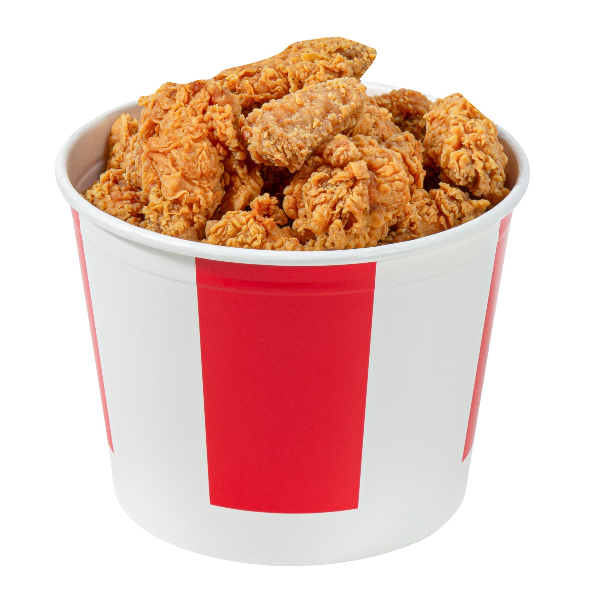 Bio Tek 85 oz Red and White Paper Chicken Bucket - with Lid - 100 count box