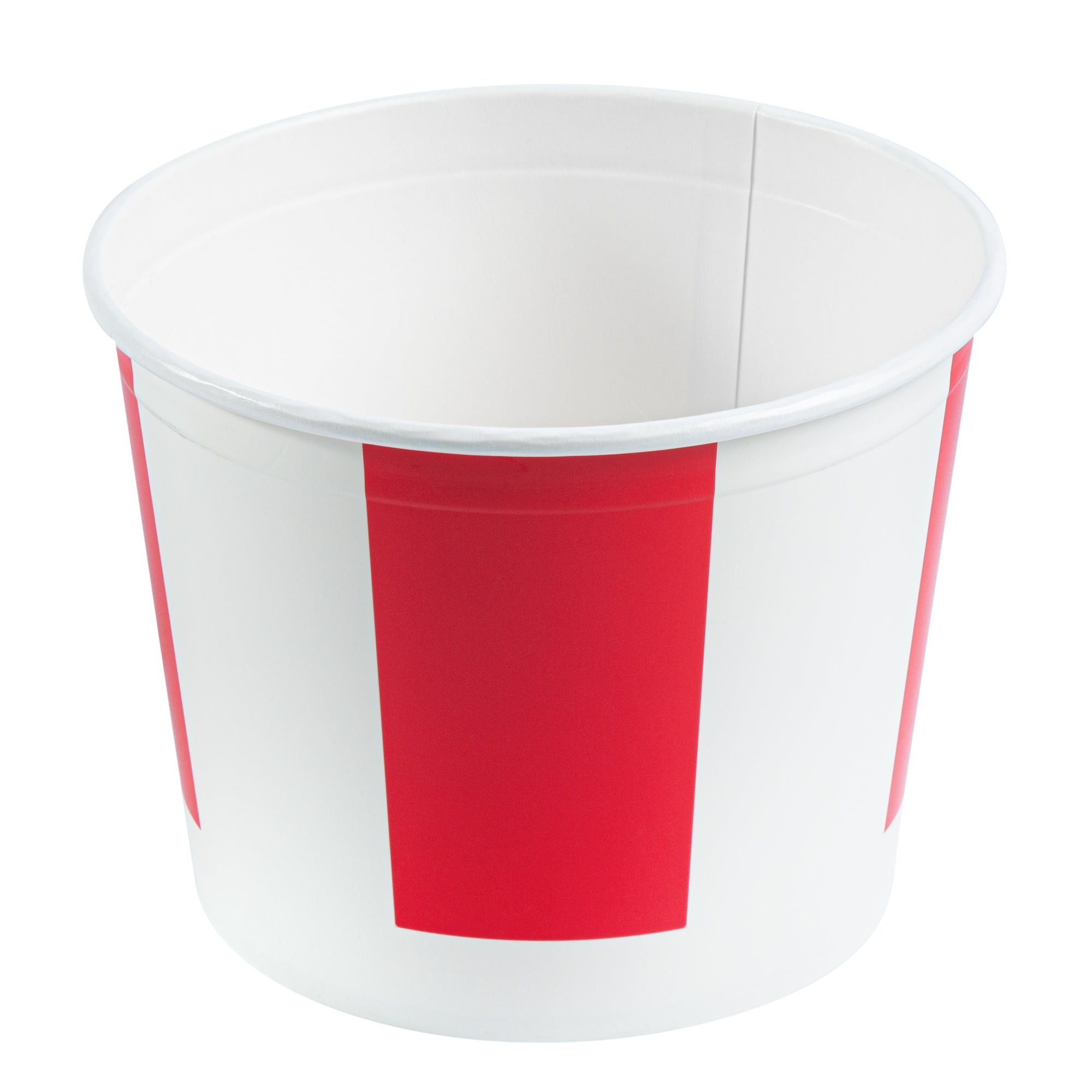 Bio Tek 85 oz Red and White Paper Chicken Bucket - with Lid - 100 count box