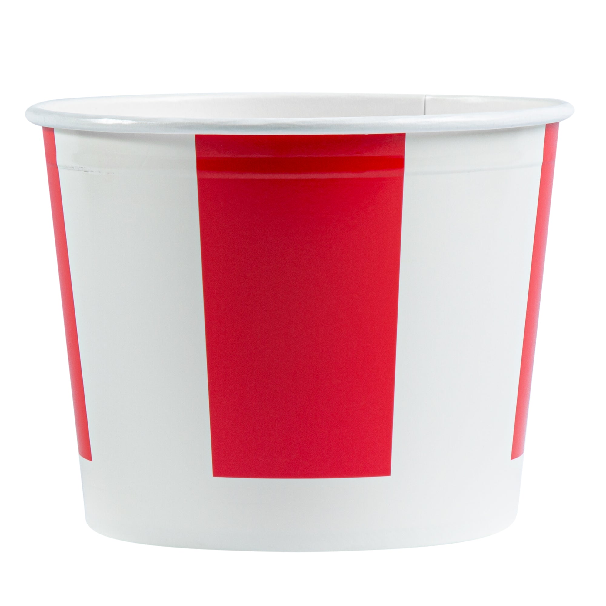 Bio Tek 85 oz Red and White Paper Chicken Bucket - with Lid - 100 count box