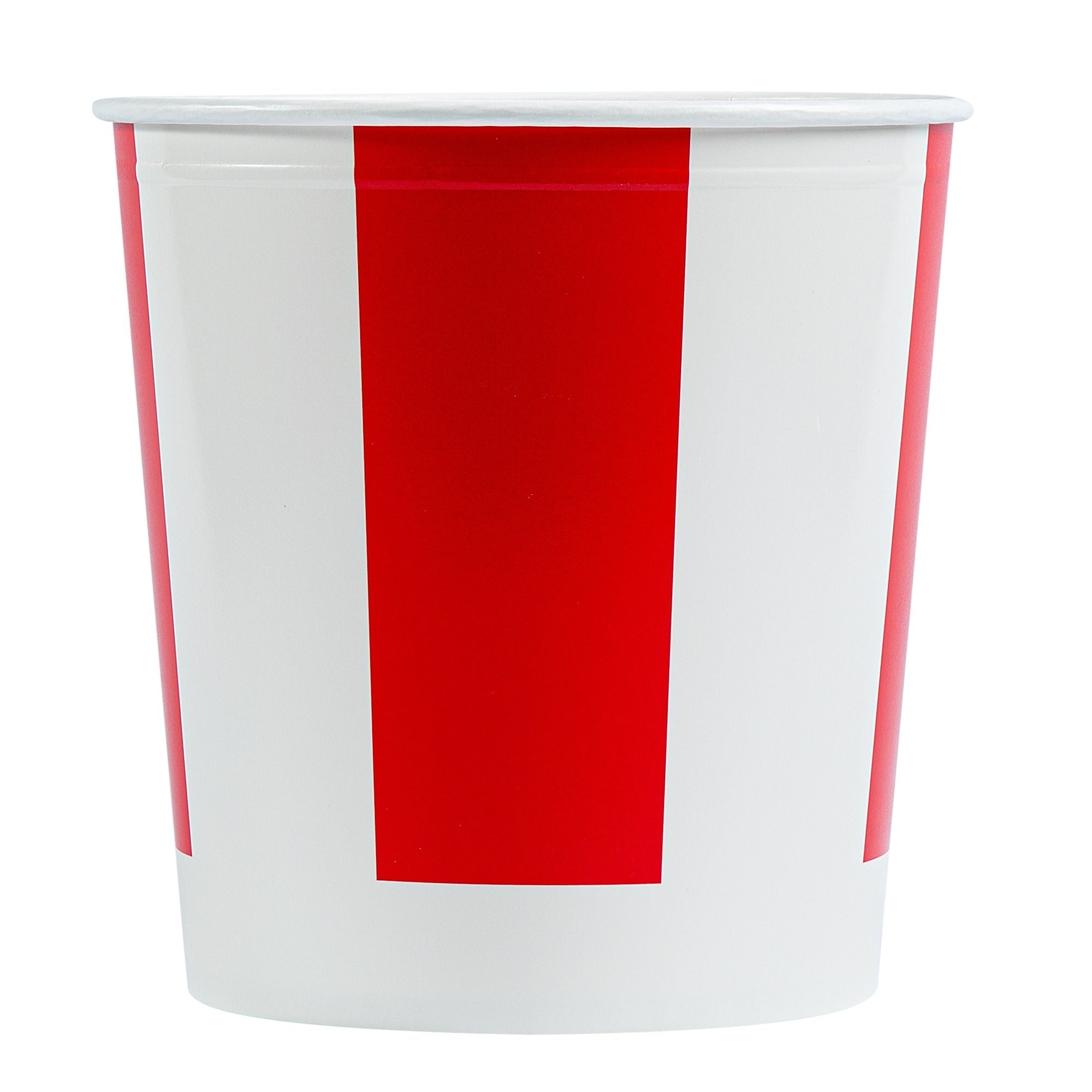Bio Tek 130 oz Red and White Paper Chicken Bucket - with Lid - 25 count box